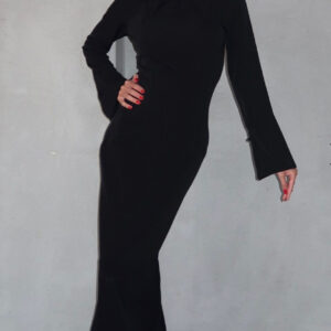 שמלת ירדן שחורה מקסי לערב